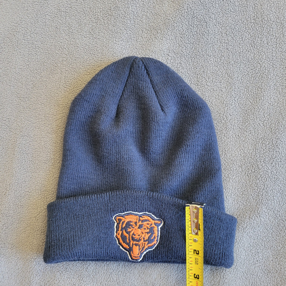 CHICAGO BEARS Beanie Hat Cap One Size Navy Blue Orange Embroidered Logo NFL - Picture 6 of 11
